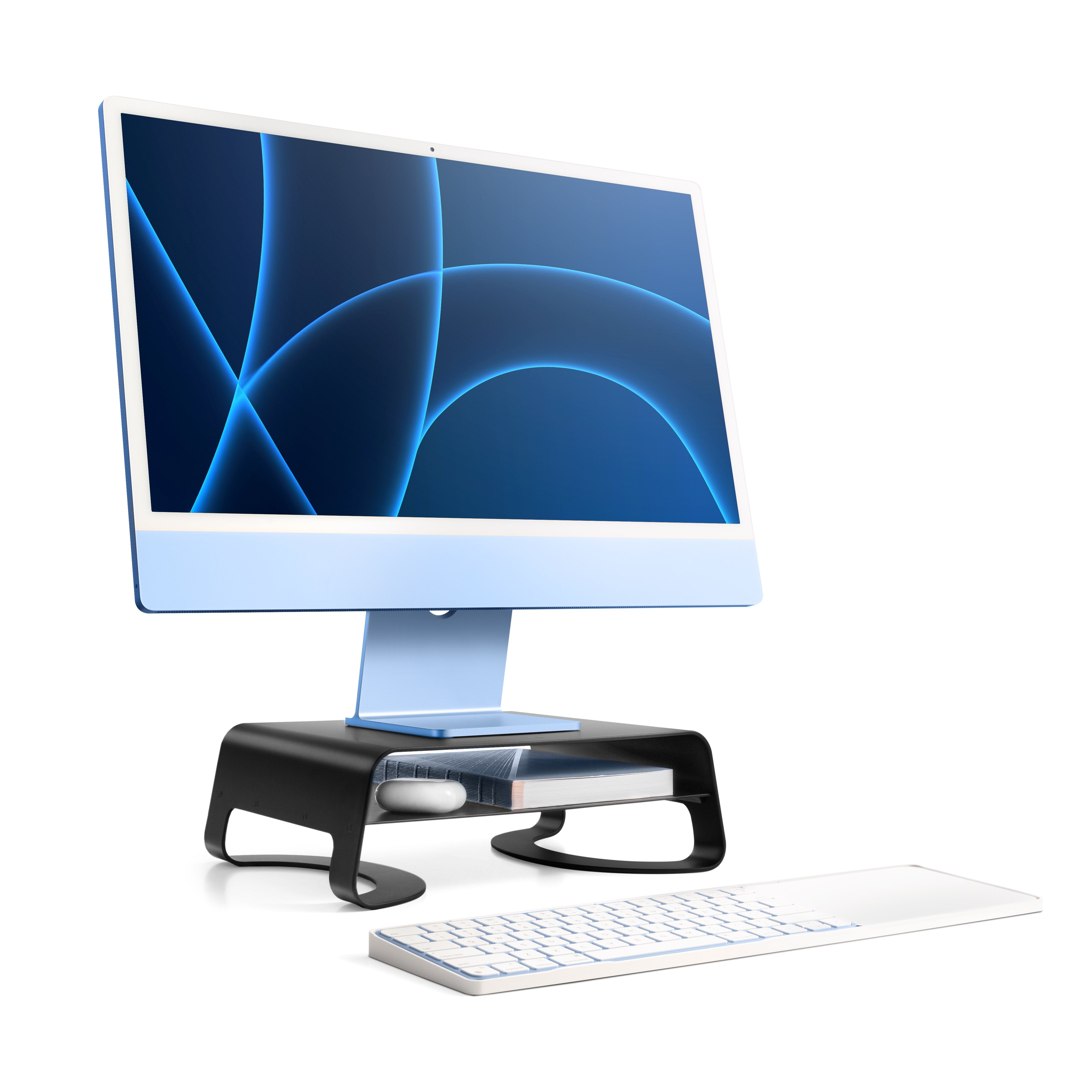 Twelve South Curve Riser Monitor Stand 黒 Twelve South Curve Riser Monitor Stand | Ergonomic Desktop Stand with  Storage Shelf for iMac and Displays, Matte White : :  Electronics \u0026